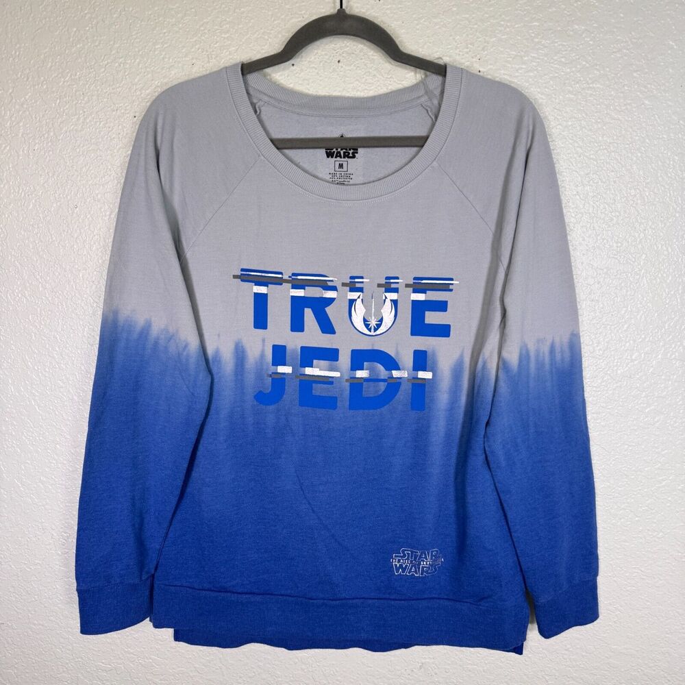 Star Wars Sweater Women Medium True Jedi Ombre Sweatshirt Disney Parks Merch NEW